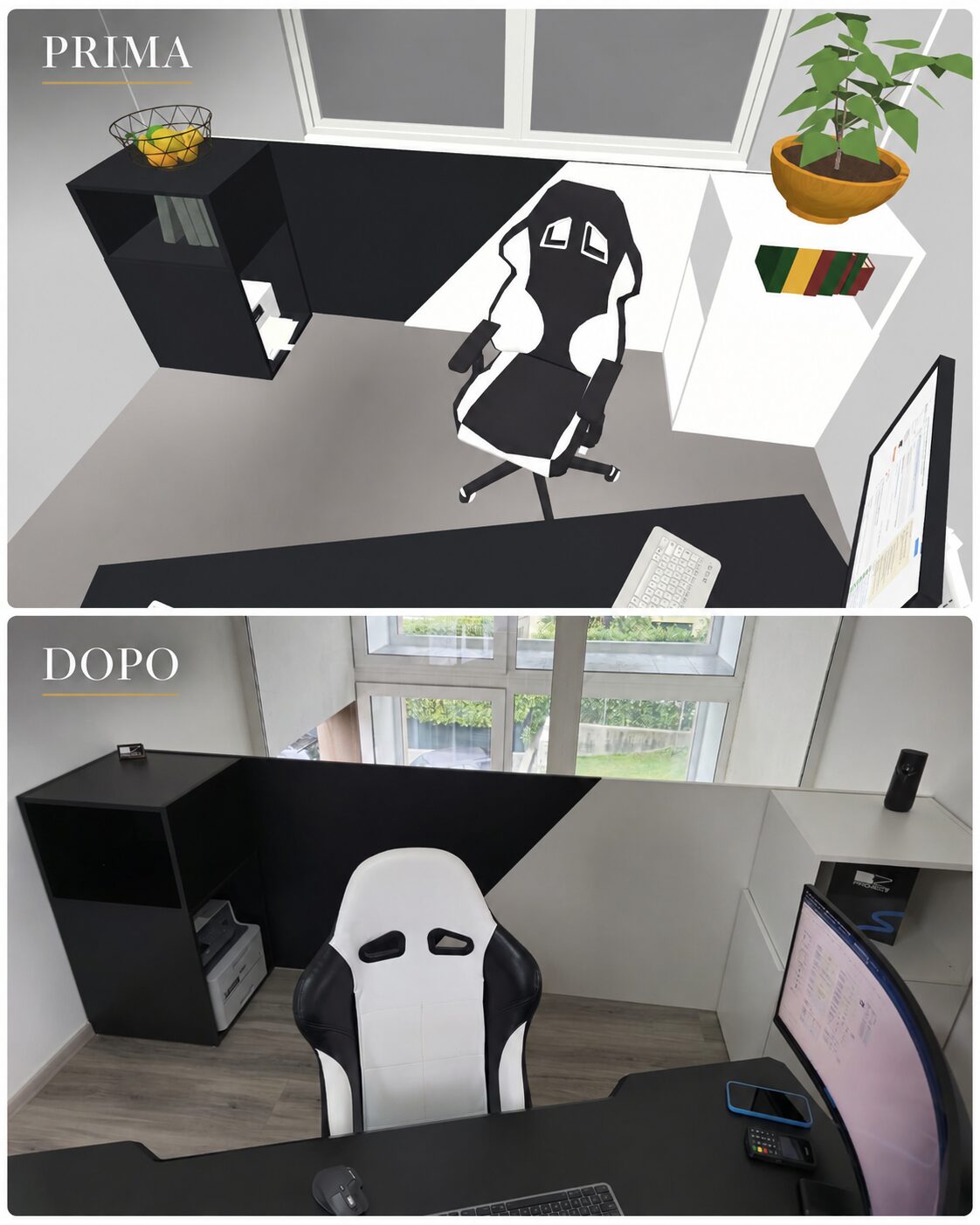 Prima e dopo: dal progetto 3D alla realizzazione